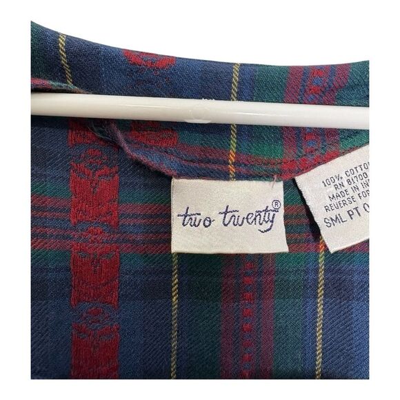 Vintage two twenty school abc teachers dress size small petite plaid chambray - Picture 4 of 15